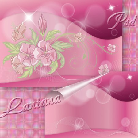 PSD исходник для фотошопа - Сияет розовый букет