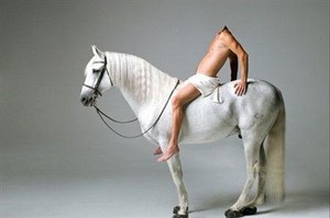 Прикольный мужской шаблон для Photoshop - Принц на белом коне