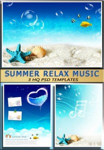 Музыка летнего отдыха - стильные шаблоны (в слоях)
