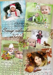 Красивый перекидной скрап календарь с рамками на 2013 год