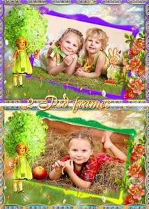 Детские рамки для фотошопа - Девочка и цветы в стиле винтаж
