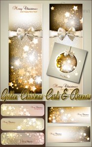      / Golden Christmas Cards and Banners