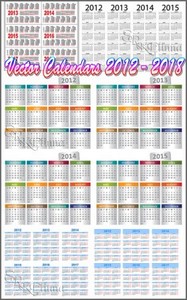    2013 - 2018  / Vector Calendars 2012 - 2018 (pack 5)