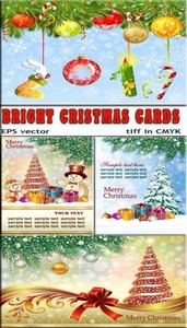 Яркие рождественские плакаты - снеговик с подарками (eps vector)