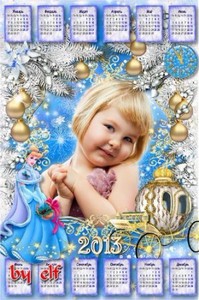 Детский новогодний календарь-рамка на 2013 год - Золушка