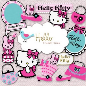Scrap-kit - Hello Kitty - Painted PNG Images