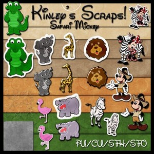 Scrap Set - Safari Mickey