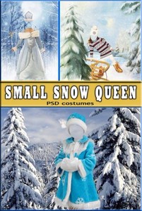 Маленькая зимняя принцесса - шаблон для малышки (3 psd)