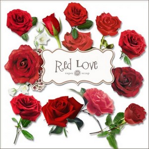 Scrap Set - Red Love PNG Files