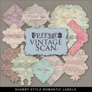 Scrap-kit - Shabby Style Romantic Labels