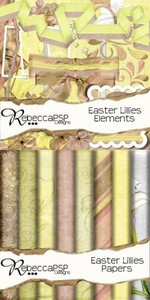 Scrap Set - Easter Lillies PNG and JPG Files