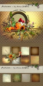 Scrap Set -Autumn Fairytale PNG and JPG Files