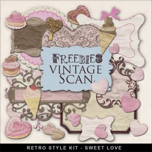 Scrap-kit - Retro Style - Sweet Love