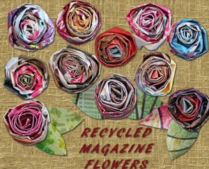 Scrap Kit - Recycled Magazine Flowers