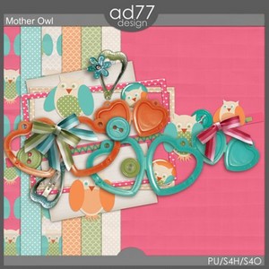 Scrap Set - Mother Owl PNG and JPG Files
