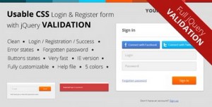 CodeCanyon - CSS Login & Register Form with jQuery Validation