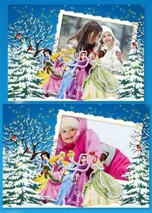 Детская рамка - Зимняя сказка с принцессами