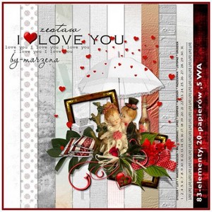 Scrap Set - I Love You PNG and JPG Files