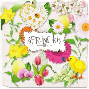 Scrap Set - Spring Flowers PNG Files