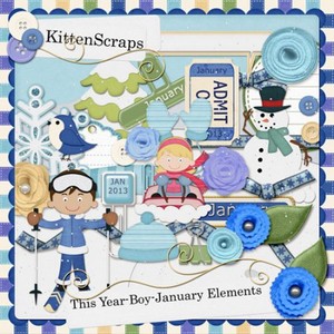 Scrap Set - Boy-January Elements 
