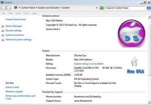 Windows 7 Ultimate Mac OSX edition 2013 by DiLshad Sys (X86/X64)