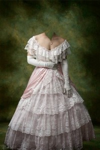 Розовое платье - шаблон для фотошопа