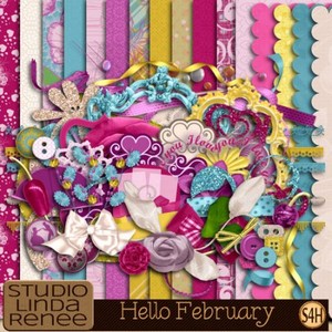 Scrap Set - Hello February PNG and JPG Files