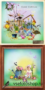 Scrap Set - Easter and Spring PNG and JPG Files
