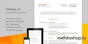 ThemeForest - Formal CV - Responsive CV / RESUME HTML Template