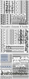 Set of decorative elements and border / Набор декоративных элементов и борд ...