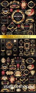 Vector Golden labels with heraldry elements 2 /       2