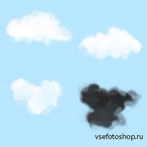 Four unrealistic cloud brushes for Photoshop