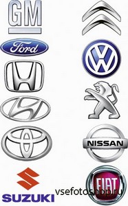 Leading Manufacturers Of Car Logos - Vector Cliparts