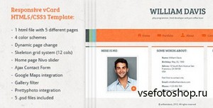 ThemeForest - William Davis vCard - Responsive HTML5 Template - RIP