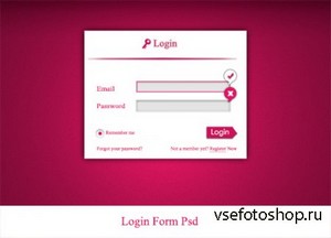 Pink Login Form - PSD Web Source