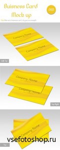 B-C Mock up - PSD Yellow Business Cards Template