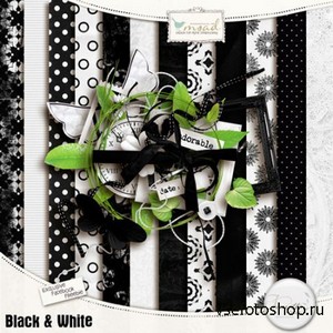 Scrap Set - Black & White PNG and JPG Files