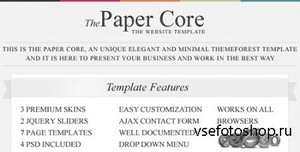 ThemeForest - The PaperCore- Elegant and Minimal Site Template
