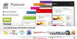 ThemeForest - Platnum Email Template, 6 Layouts, 8 Colors