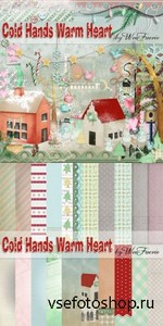 Scrap Set - Cold Hands Warm Heart PNG and JPG Files