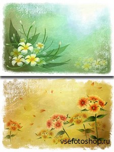 PSD Sources - Spring Backgrounds With Flowers