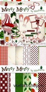 Scrap Set - Merry Merry PNG and JPG Files