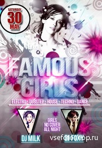 PSD Source - Famous Girls Mini Flyer