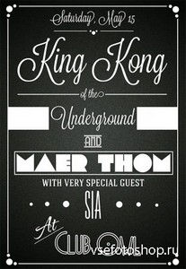 PSD Source - King Kong Typographic Flyer