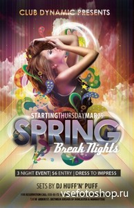 PSD Club Flyer Templates for Spring Break 1