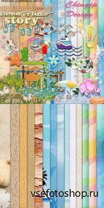 Scrap Set - Summer Time Story PNG and JPG Files