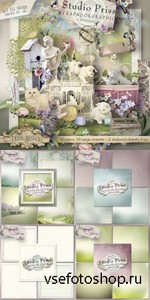 Scrap Set - Romantic Spring PNG and JPG Files