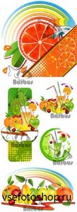 Fresh fruit and juice /      - Vector stock