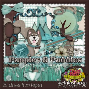 Scrap Set - Puppies E Puddies PNG and JPG Files