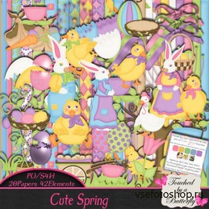 Scrap Set - Cute Spring PNG and JPG Files